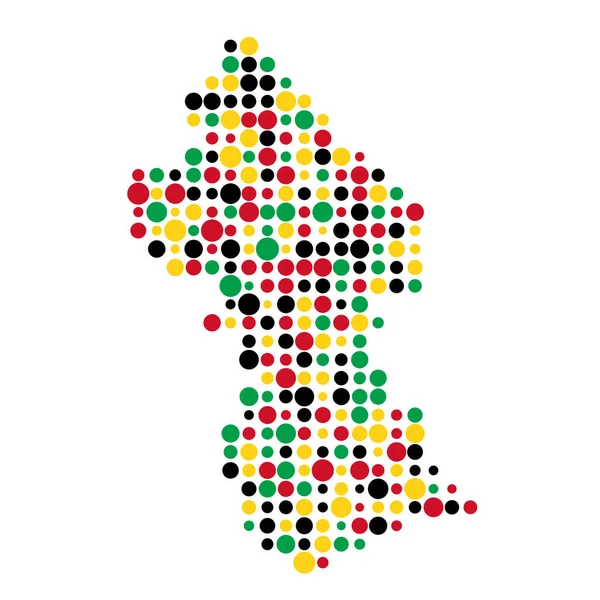 Guyana Silueta Pixelated Pattern Map Illustration — Stockový vektor