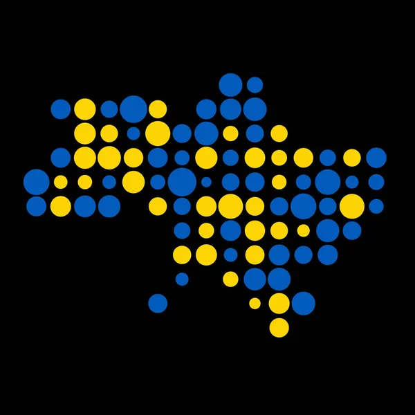 Ukrajina Silueta Pixelated Pattern Map Illustration — Stockový vektor