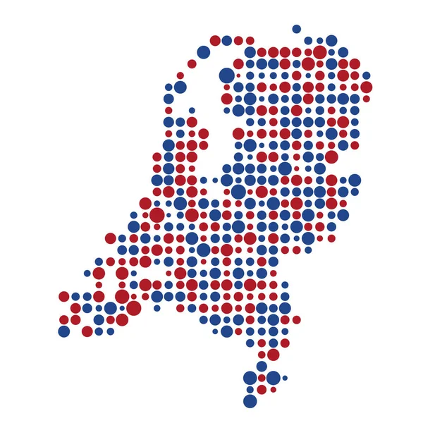 Nizozemsko Silueta Pixelated Pattern Map Illustration — Stockový vektor