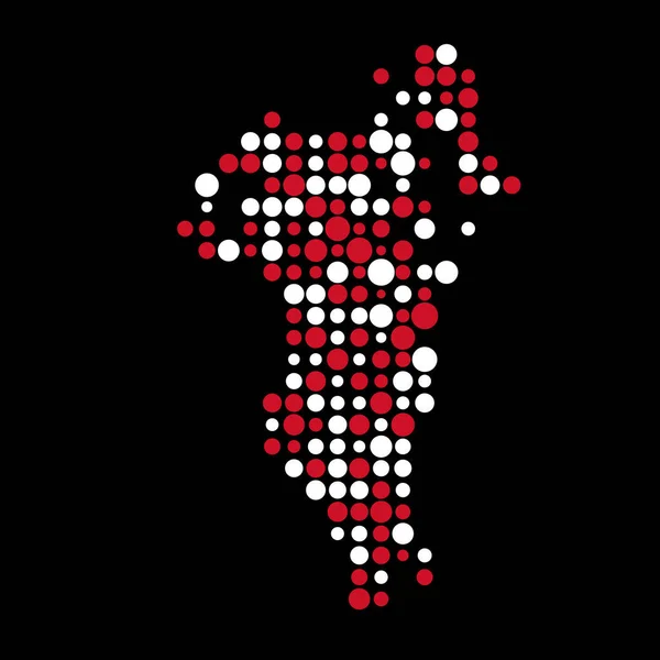 Bahrein Silhouet Pixelvormige Patroon Kaart Illustratie — Stockvector