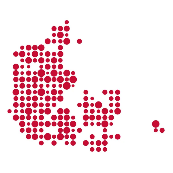 Danmark Silhuett Pixelated Mönster Karta Illustration — Stock vektor