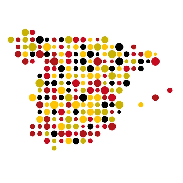 España Silueta Pixelado Patrón Mapa Ilustración — Archivo Imágenes Vectoriales