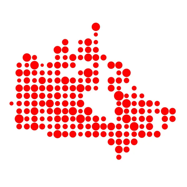 Canada Silhouette Pixelated Patrón Mapa Ilustración — Archivo Imágenes Vectoriales