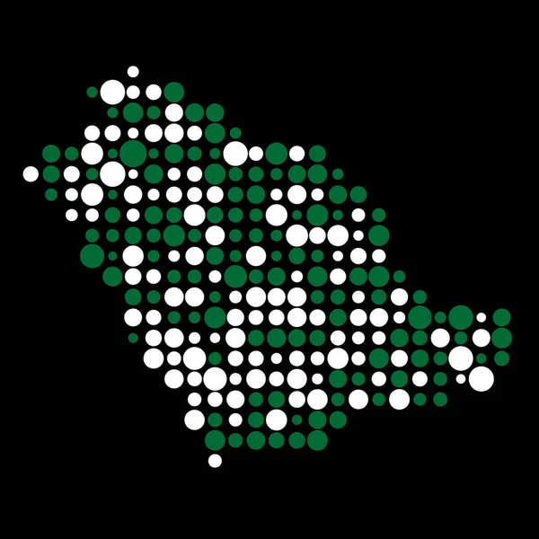 Arábia Saudita Silhueta Pixelado Ilustração Mapa Padrão — Vetor de Stock