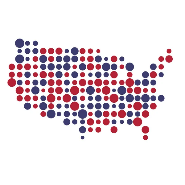 Birleşik Devletler Silüeti Pikselli Desen Haritası Çizimi — Stok Vektör