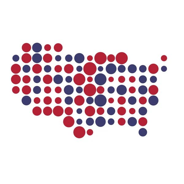 Statele Unite Silhouette Pixelated Model Hartă Ilustrare — Vector de stoc