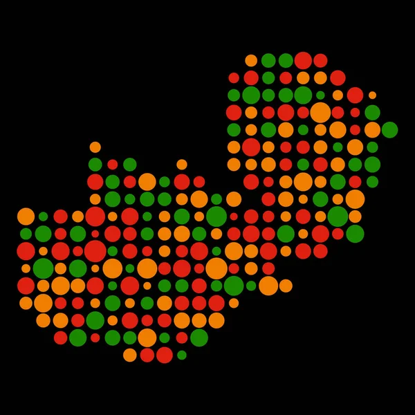 stock vector Zambia Silhouette Pixelated pattern map illustration
