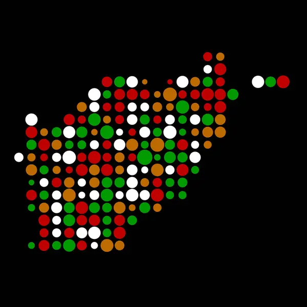 Afganistán Silhouette Pixelated Patrón Mapa Ilustración — Vector de stock