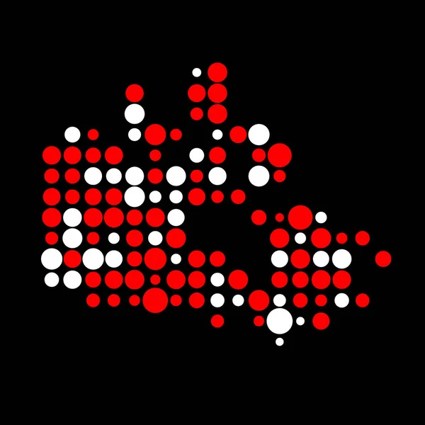 Kanada Silhuett Pixelated Mönster Karta Illustration — Stock vektor