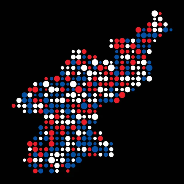 Corea Del Nord Silhouette Pixelated Pattern Map Illustrazione — Vettoriale Stock