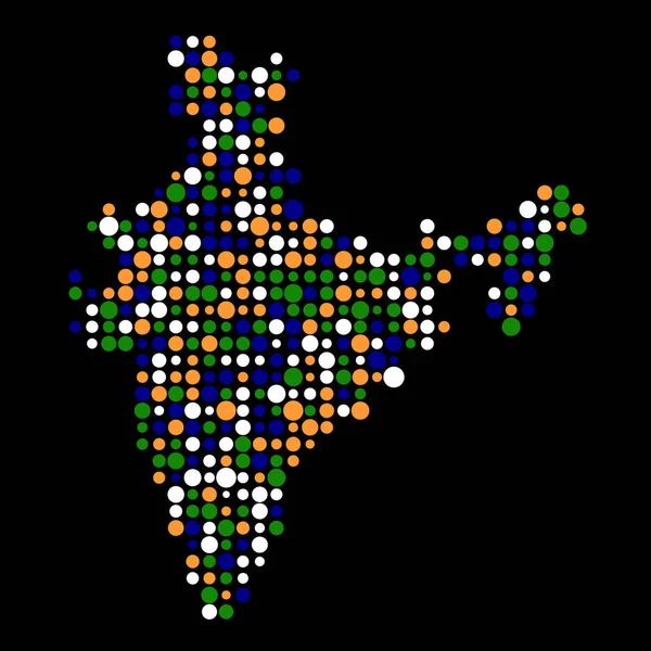 India Silhouette Pixelated Patrón Mapa Ilustración — Archivo Imágenes Vectoriales