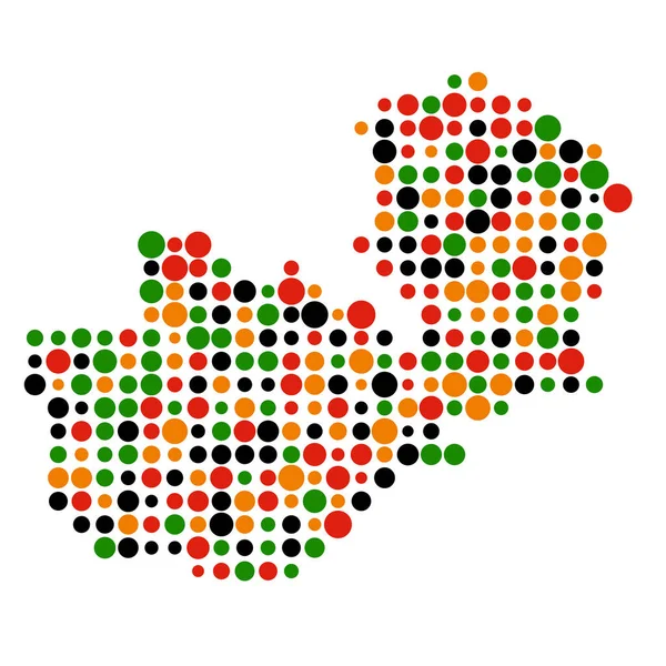 Zambia Silhouette Pixelated Patrón Mapa Ilustración — Archivo Imágenes Vectoriales