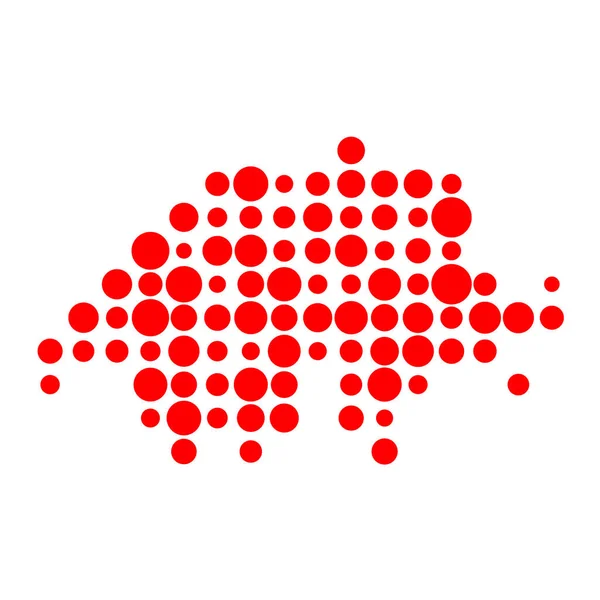 Svizzera Silhouette Pixelated Modello Mappa Illustrazione — Vettoriale Stock