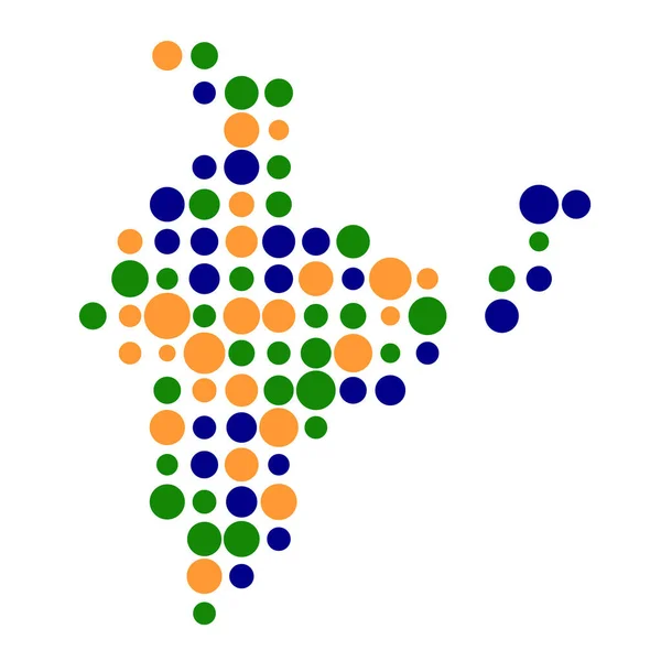 Indie Sylwetka Pixelated Wzór Mapa Ilustracja — Wektor stockowy