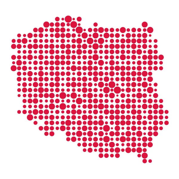 Polen Silhuett Pixelated Mönster Karta Illustration — Stock vektor