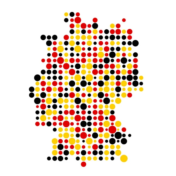 Tyskland Silhuett Pixelated Mönster Karta Illustration — Stock vektor