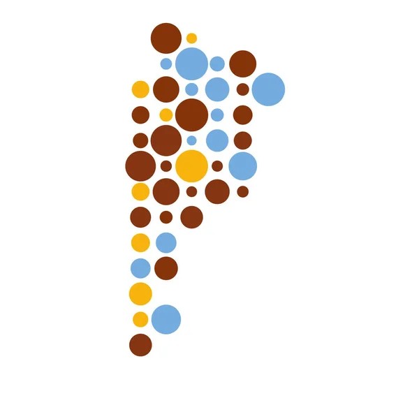 Argentinië Silhouet Pixelvormige Patroon Kaart Illustratie — Stockvector
