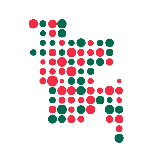 Bangladesh Silhuett Pixelated Mönster Karta Illustration — Stock vektor
