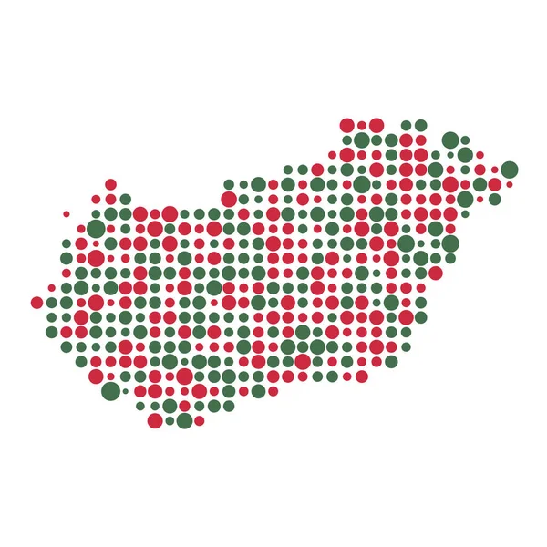 Hongarije Silhouet Pixelvormige Patroon Kaart Illustratie — Stockvector