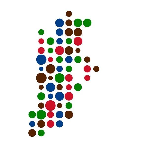 Belize Silhouet Pixelated Patroon Kaart Illustratie — Stockvector