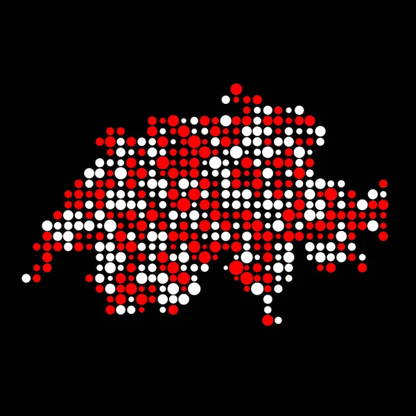 Suiza Silhouette Pixelated Patrón Mapa Ilustración — Vector de stock