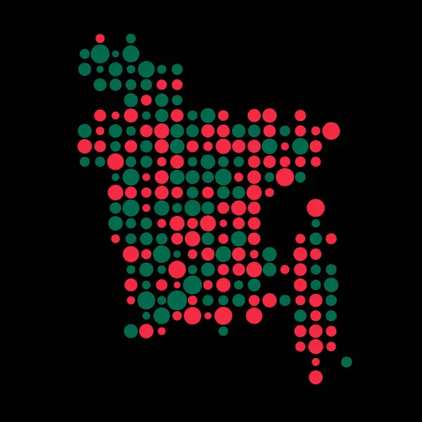 Bangladesh Silhouette Pixelated Patrón Mapa Ilustración — Vector de stock