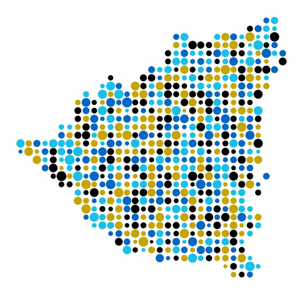 Nikaragua Sylwetka Pixelated Wzór Mapa Ilustracja — Wektor stockowy