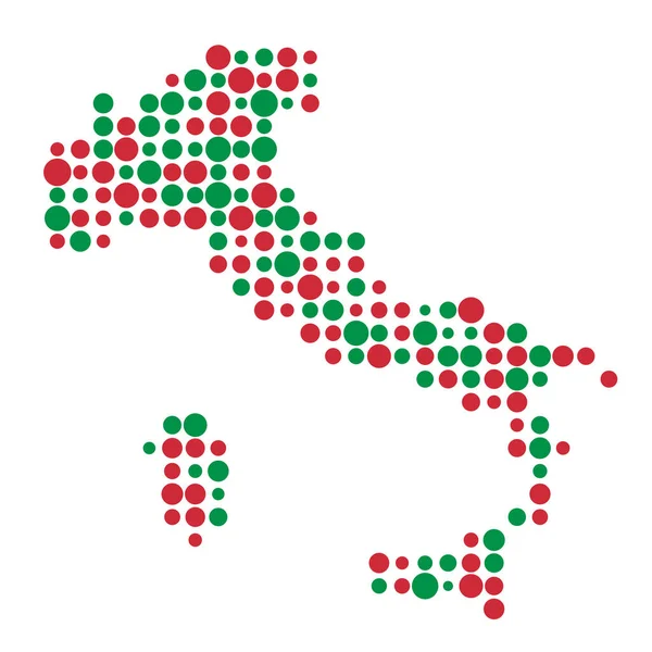 Italia Silhouette Pixelated Modello Mappa Illustrazione — Vettoriale Stock