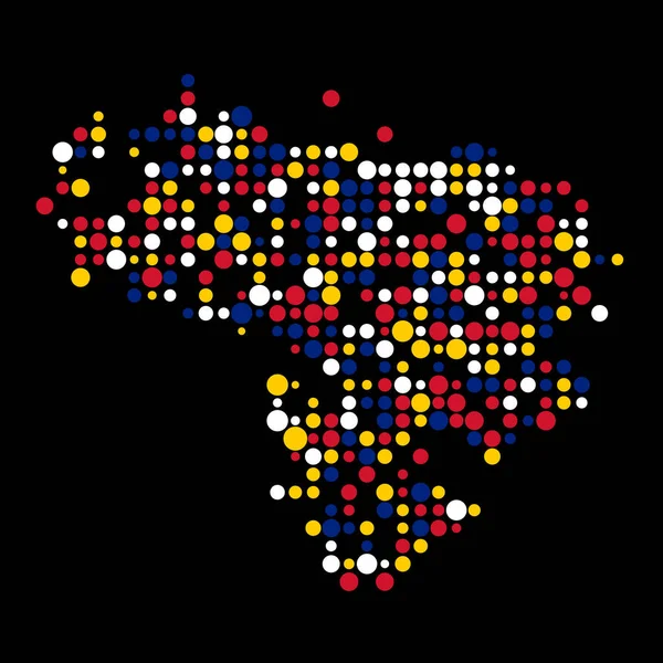 Venezuela Silhouette Pixelated Pattern Map Illustration — 스톡 벡터