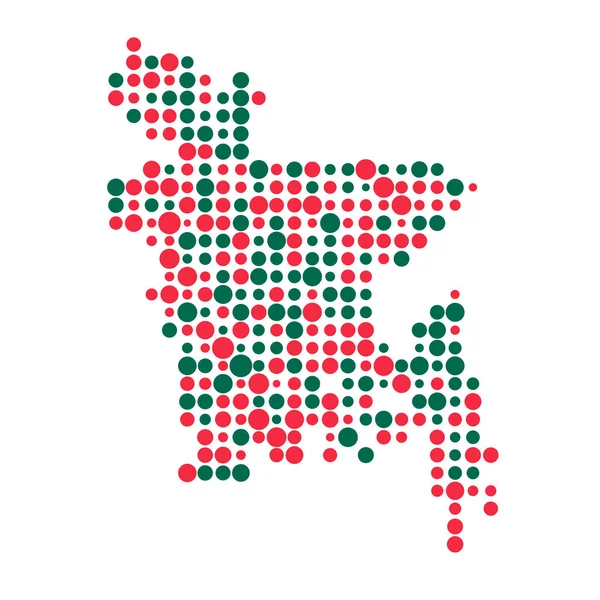 Banglades Silhouette Pixelated Minta Térkép Illusztráció — Stock Vector