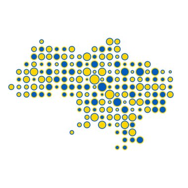 Ukrayna Silüeti Pikselli desen haritası çizimi