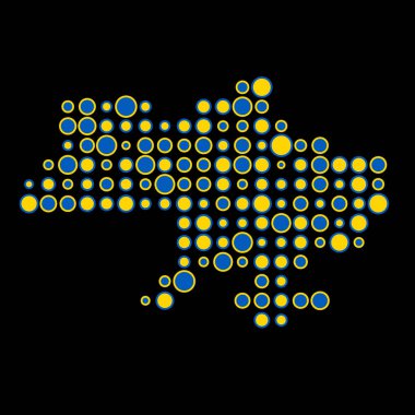 Ukrayna Silüeti Pikselli desen haritası çizimi