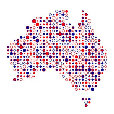 Avusturalya Silueti Pikselli desen haritası çizimi