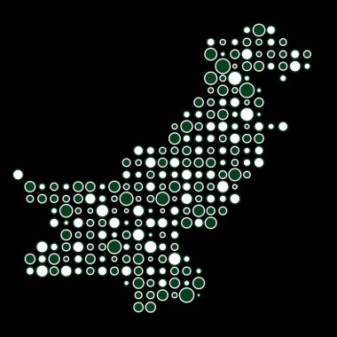 Pakistan Silüeti Resimli Desenli Harita Çizimi