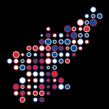 Kuzey Kore Silueti Pikselli desen haritası çizimi