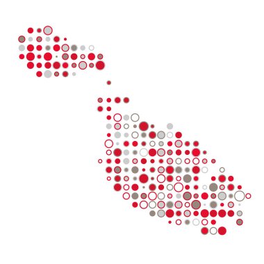 Malta Silueti Pikselli desen haritası çizimi