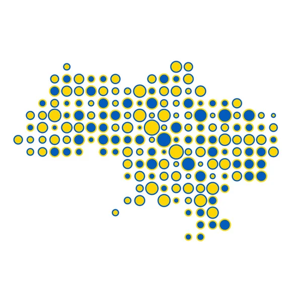 Ukrajina Silueta Pixelated Pattern Map Illustration — Stockový vektor