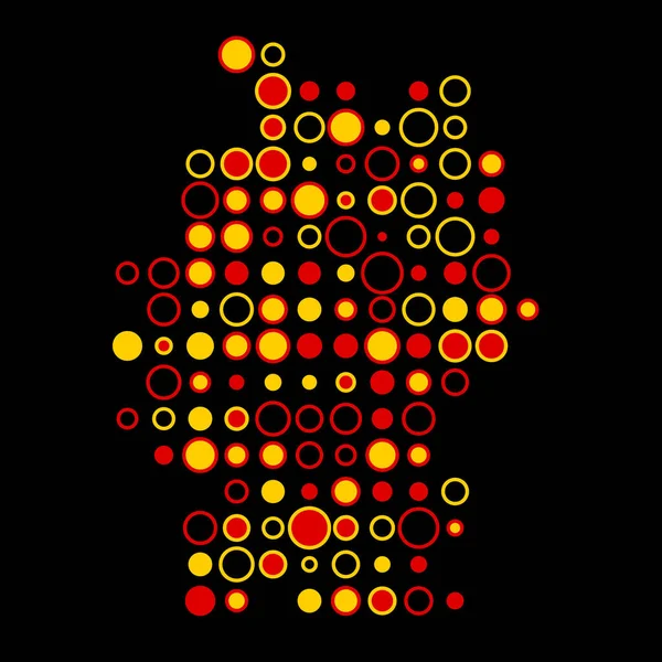 Alemania Silhouette Pixelated Patrón Mapa Ilustración — Vector de stock