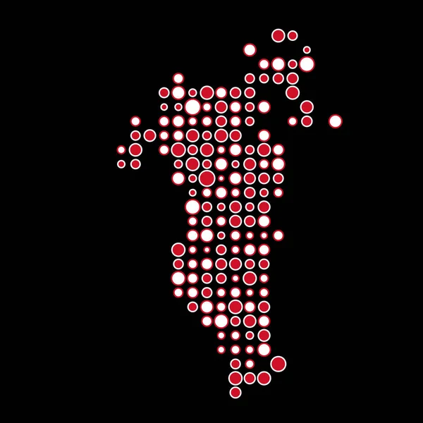 Bahrain Silhouette Pixelated Modello Mappa Illustrazione — Vettoriale Stock