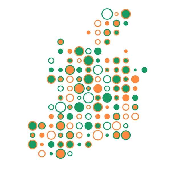 Ireland Silhouette Pixelated Pattern Map Illustration — Stock Vector