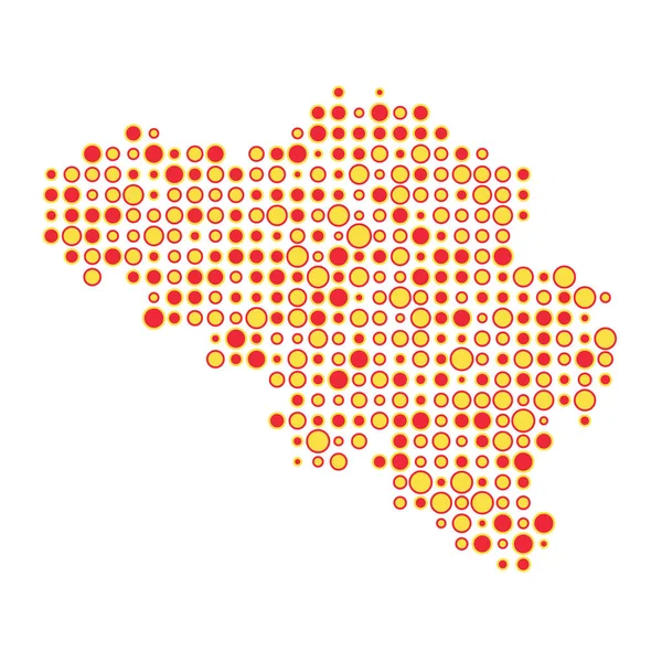 Bélgica Silhouette Pixelated Patrón Mapa Ilustración — Archivo Imágenes Vectoriales