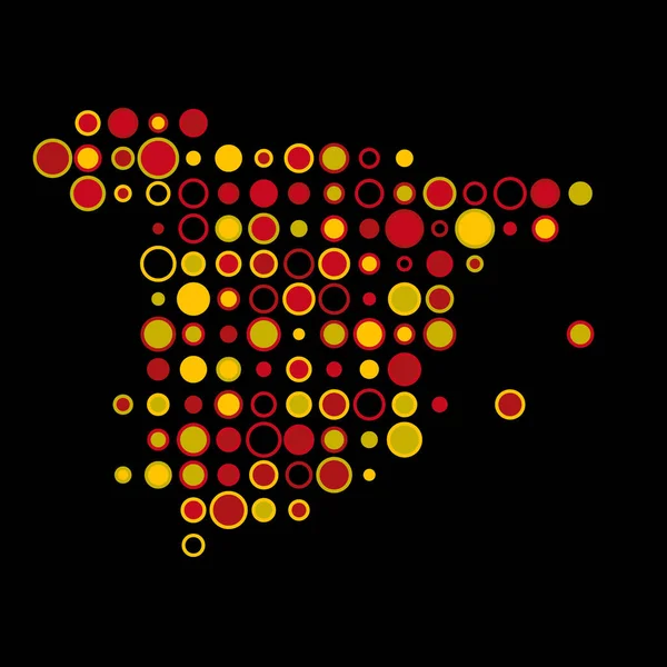 Spanyolország Silhouette Pixelated Minta Térkép Illusztráció — Stock Vector