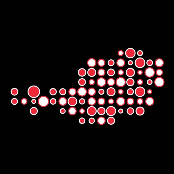 Austria Sylwetka Pixelated Wzór Mapa Ilustracja — Wektor stockowy