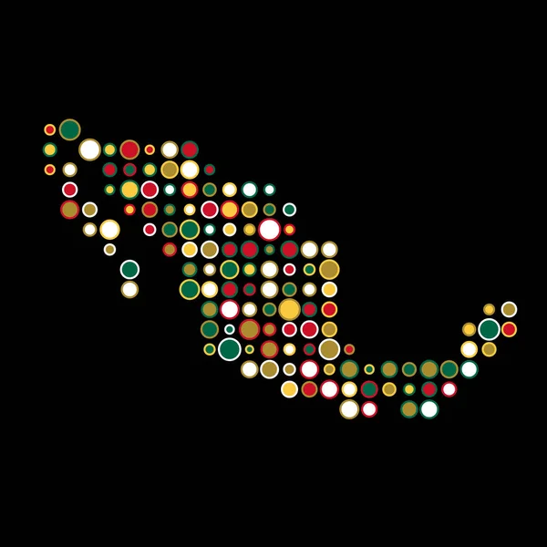 Mexico Silhouet Pixelvormige Patroon Kaart Illustratie — Stockvector