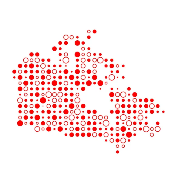 Kanada Sylwetka Pixelated Wzór Mapa Ilustracja — Wektor stockowy