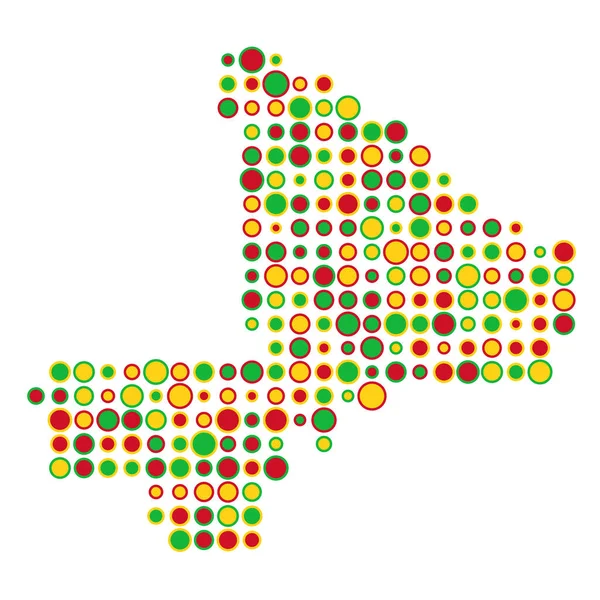 Mali Silueta Pixelated Pattern Map Illustration — Stockový vektor