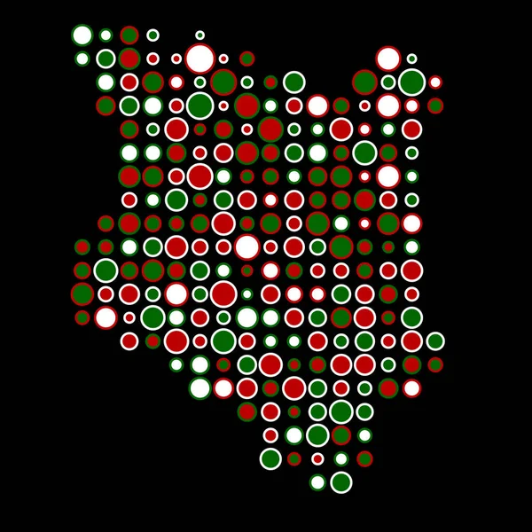 Kenya Silueti Pikselli desen haritası çizimi