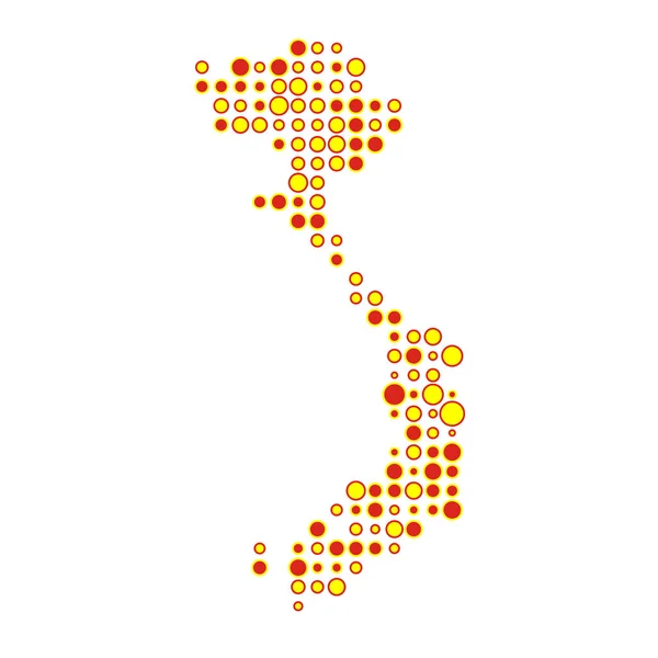 Vietnam Silhouet Pixelated Patroon Kaart Illustratie — Stockvector