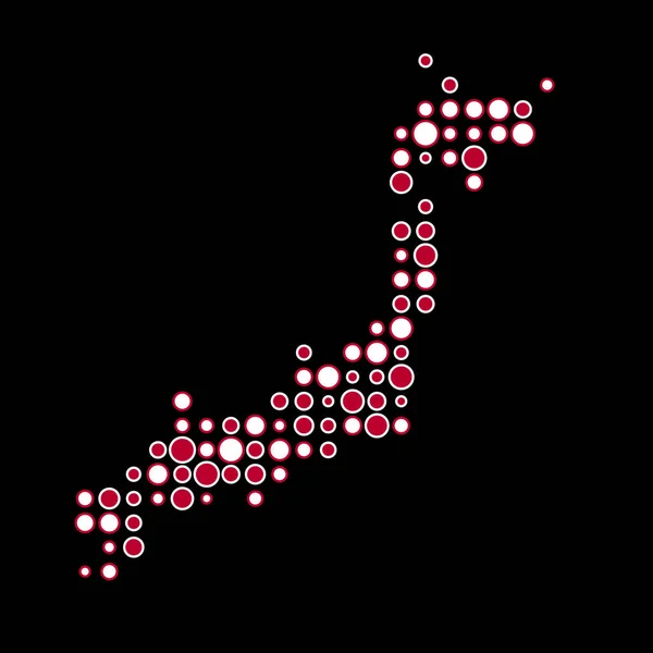 日本シルエットピクセル化パターンマップイラスト — ストックベクタ