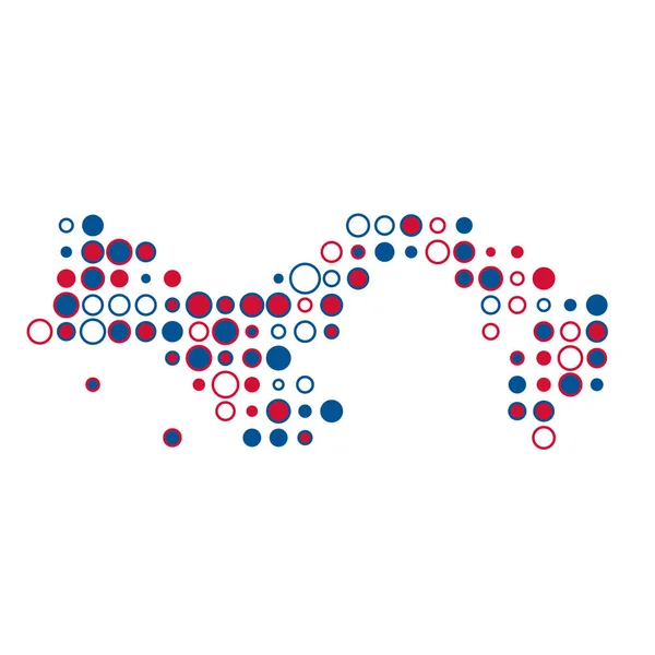 Panama Silhouette Pixelated Pattern Map Illustration — Stock Vector